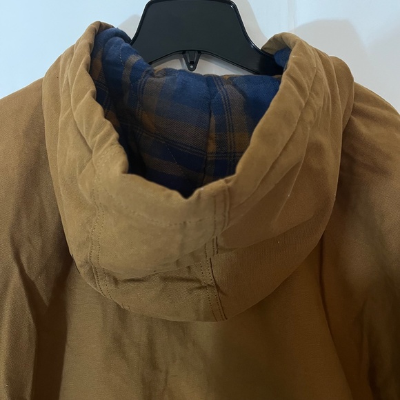 Woolrich Men's Cotton Canvas Flannel Lined Hooded Jacket - Brown Size XXL - Picture 10 of 12